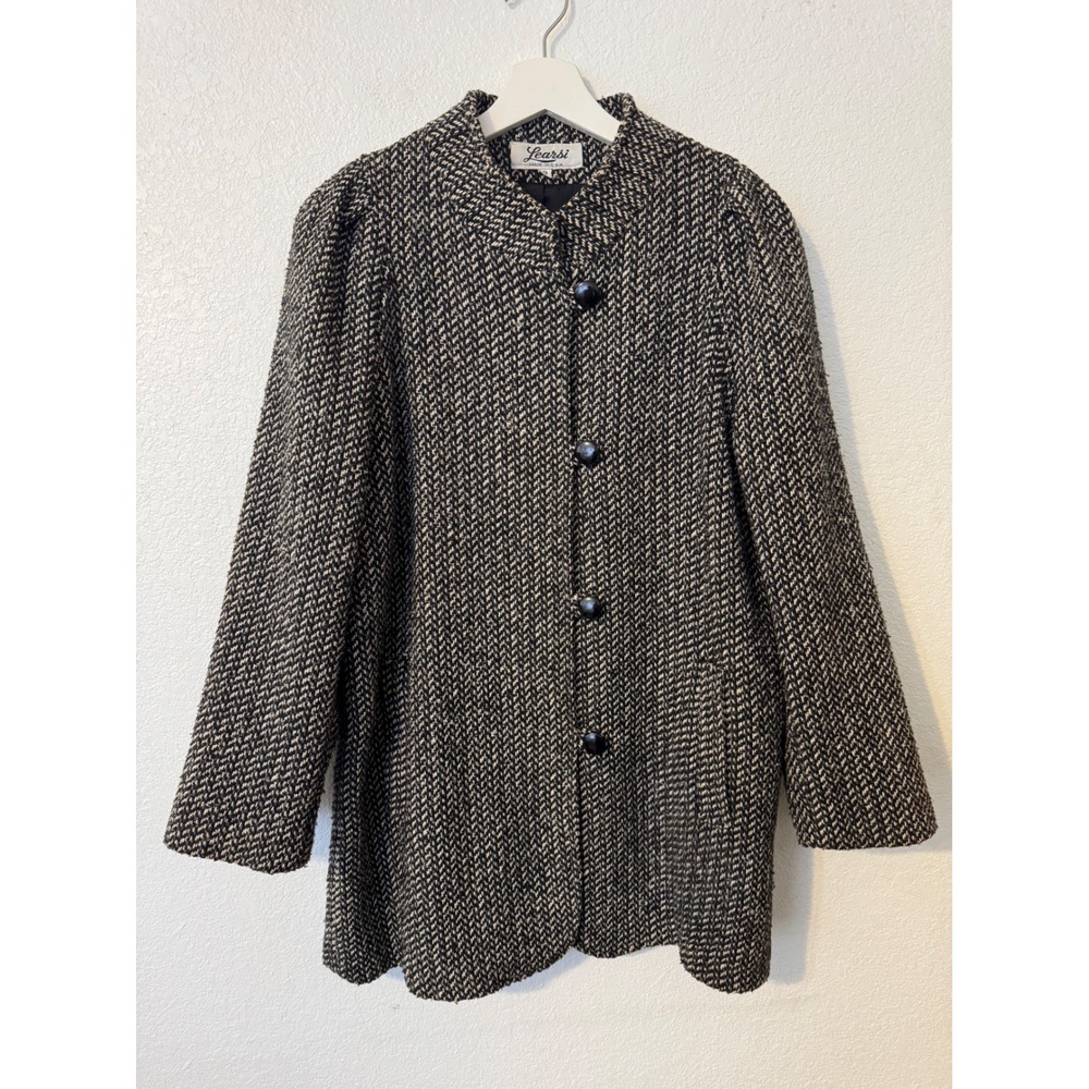 Vintage Learsi Women's Herringbone Tweed Blazer Jacket Size 9 Made in USA